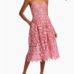 Sistaress Practical Lace Pattern Dress in Blush